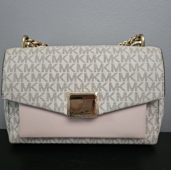 Michael Kors GUC Lita Medium Two Tone Logo Crossbody Bag - Picture 2 of 13